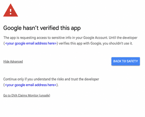 Google authorisation step 3
