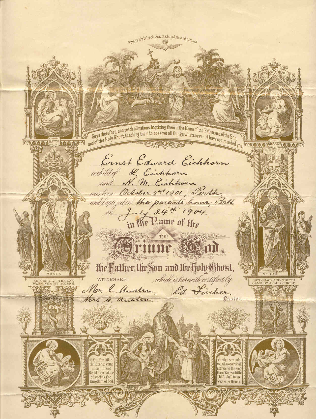Ernests Baptismal Certificate