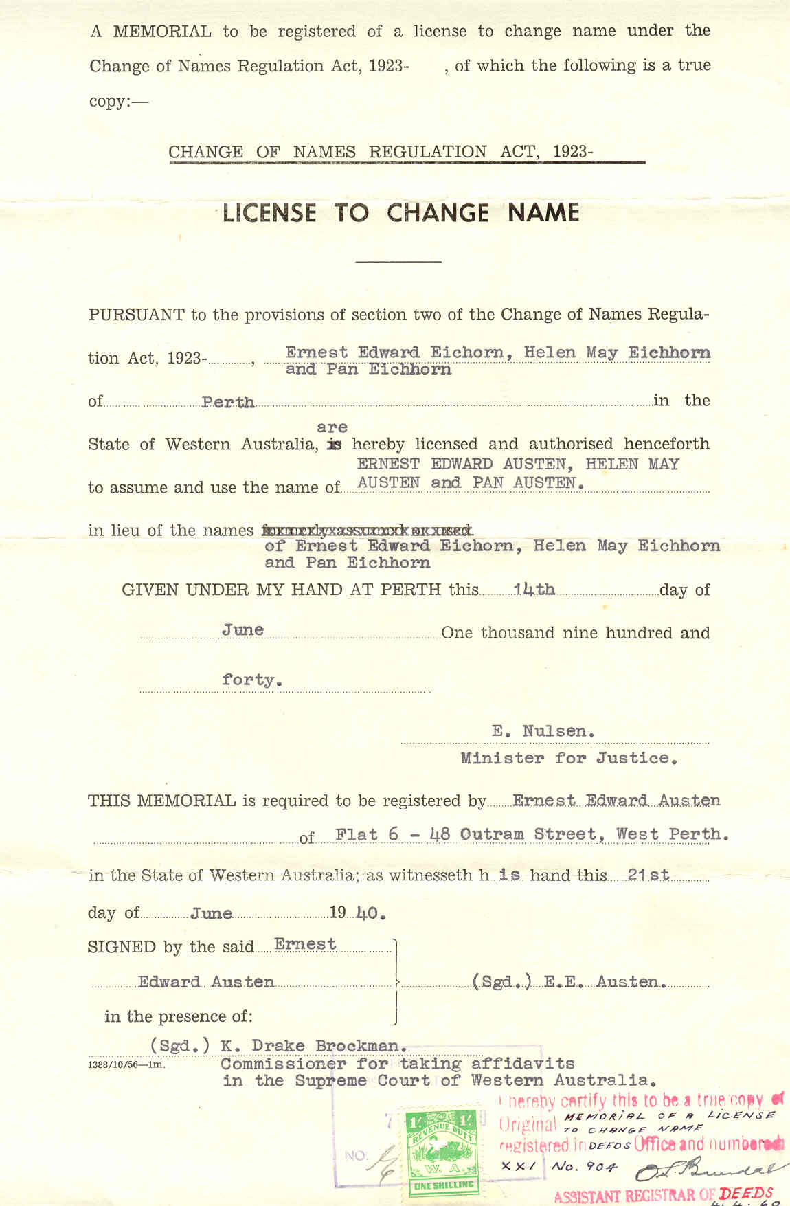 License to Change Name