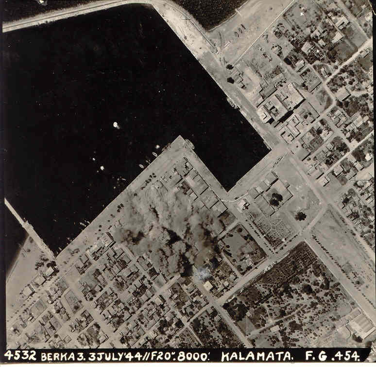 Bombing at Kalamata Harbour 3rd July 1944.