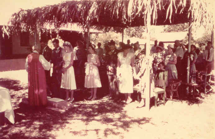 Mary’s wedding at Noonkanbah under the bough shed.1959