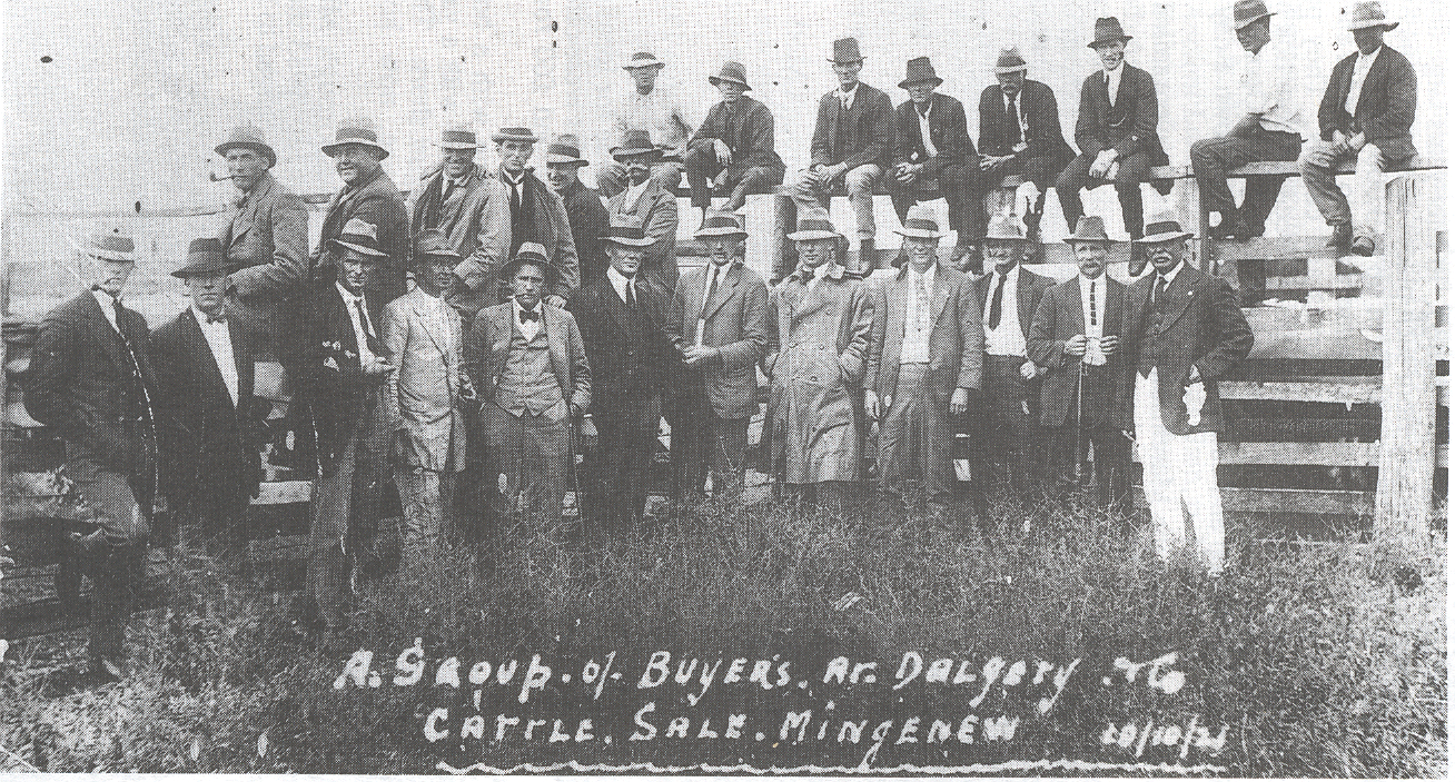 Fourth from left : Len Brain 20th October 1921 Dalgety’s Cattle Sale Mingenew.