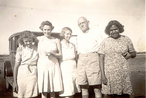 Above Helen Lines, Belle Beaton, Bonnie Lines, Jack Beaton and rose