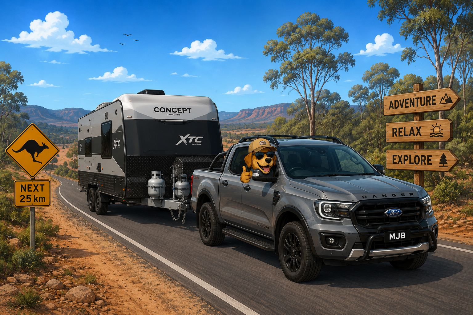 Caravaning with the Ranger and caravan